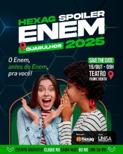 Banner promocional do “Spoiler ENEM 2025” - Foto: Divulgação