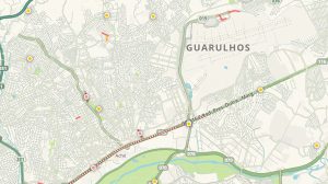 Mapa da região metropolitana de Guarulhos - Foto: Reprodução/Waze
