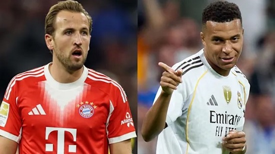 Artilheiros Champions League - Harry Kane (Bayern) e Kylian Mbappé (Real Madrid)