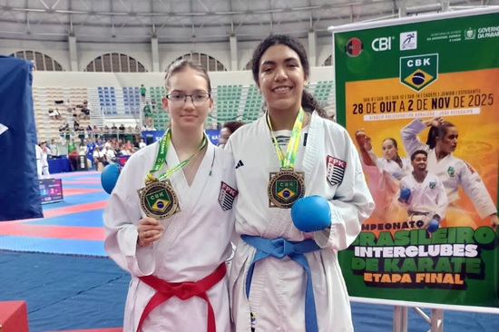 Medalhistas de bronze Vitória Guerra e Ângela Fernandes (Foto: Divulgação)