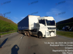 Rodoanel interditado; bomba no caminhão - Foto: Reprodução/Polícia Militar