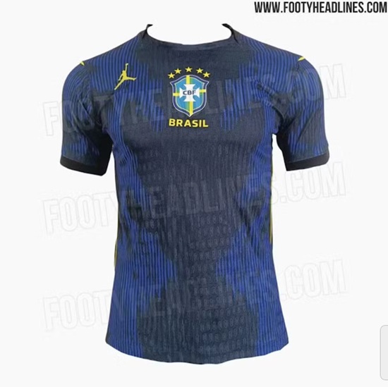 Segunda camisa do Brasil para a Copa do Mundo de 2026 (Foto: Reprodução/FootyHeadlines)