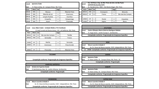 Calendário Jogos Abertos do Interior (Foto: Divulgação/ Prefeitura de Ribeirão Preto)