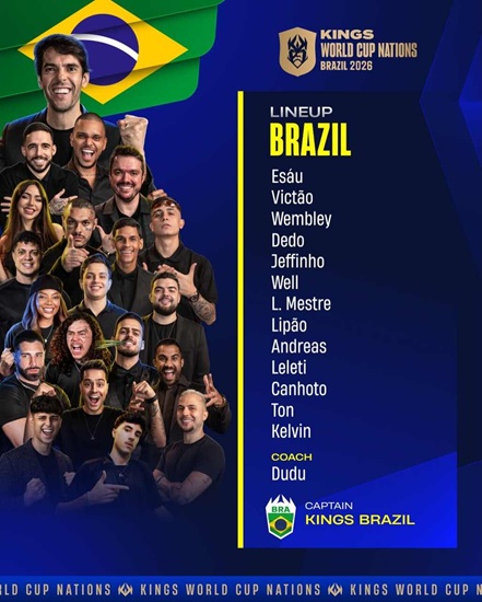 Os 13 convocados para defender o Brasil na Nations (Foto: Reprodução/Instagram)
