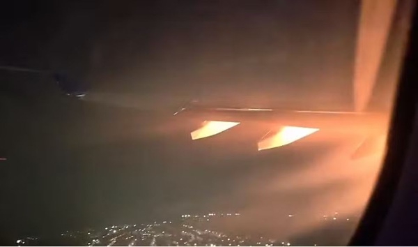 Turbina de avião explode após decolagem de voo da Delta para os Estados Unidos neste domingo (Foto: Reprodução)