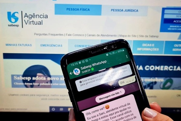 Atualização cadastral via WhatsApp aproxima cliente dos serviços da Sabesp (Foto-Divulgação)