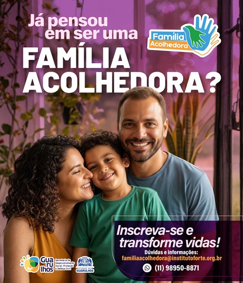 Família Acolhedora oferece nova chance para crianças e adolescentes em Guarulhos (Foto-Divulgação)