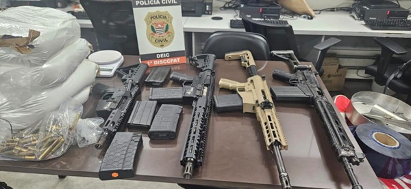 Operação da Polícia e do MP de SP contra lavagem de dinheiro apreende fuzis (Foto-Divulgação)