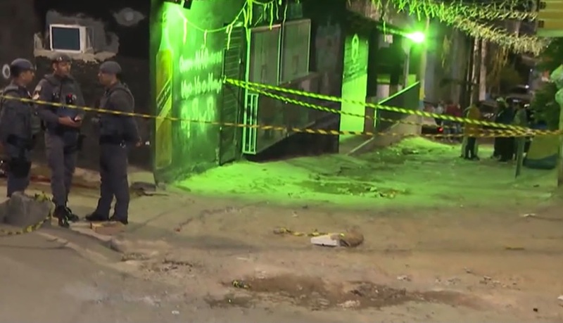 Local do tiroteio isolado pela Polícia Militar / Imagem: Record