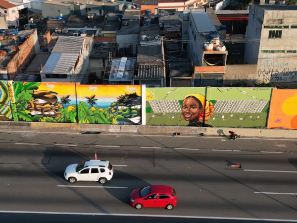 Projeto Grafite transforma barreiras da Via Dutra (Foto-Reprodução)