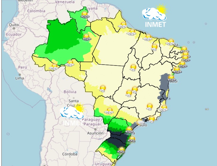 Defesa Civil alerta para calor de até 33°C e baixa umidade (Imagem: Inmet)