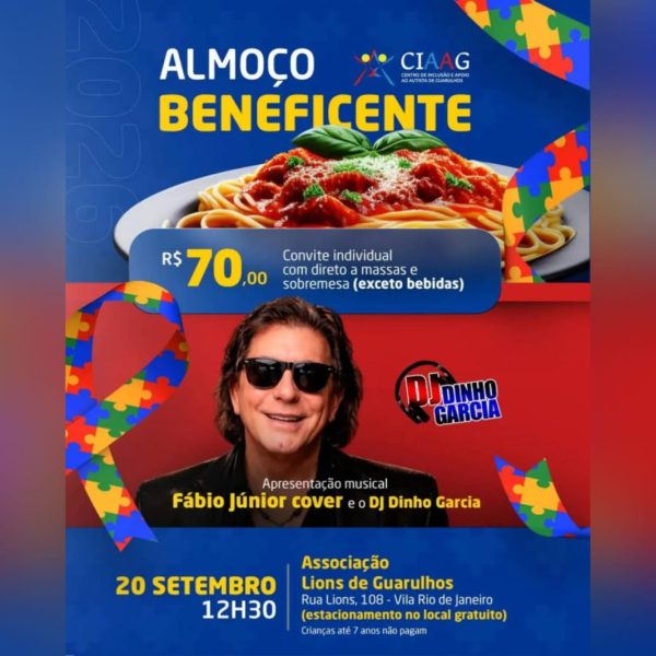 Almoço beneficente do CIAAG terá música e atrações (Divulgação)