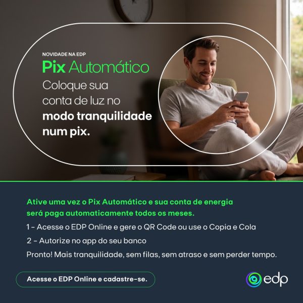 EDP passa a oferecer Pix Automático (Foto-Divulgação)