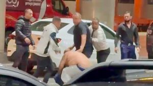 Imagens da confusão flagrada entre os "arrastadores"